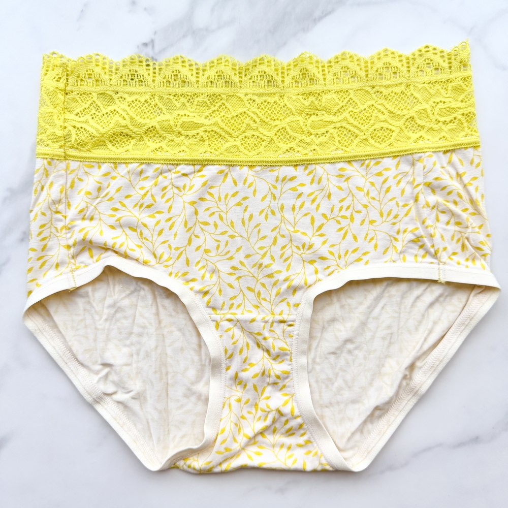 NWOT SOMA EMBRACEABLE SUPER SOFT ENCHANTING LACE MODERN BRIEF PANTY IN FLEUR VIN